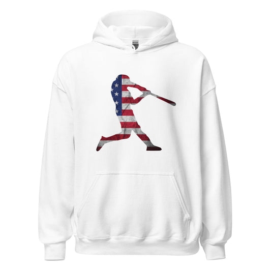 American Flag Baseball Batter - Adult Hoodie - SA Apparel