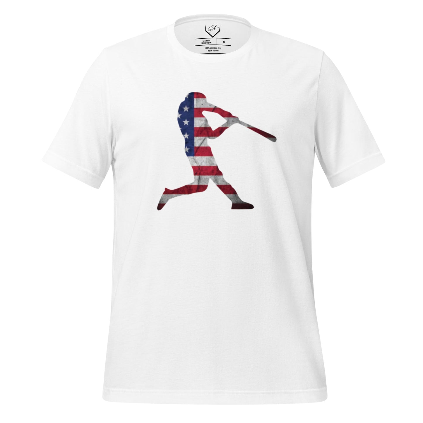 American Flag Baseball Batter - Adult Tee - SA Apparel