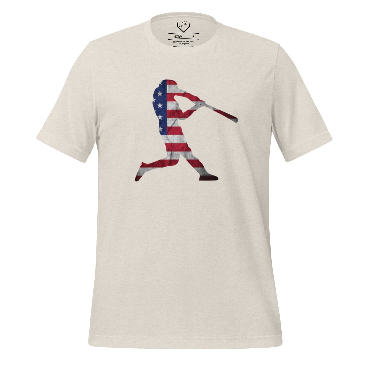 American Flag Baseball Batter - Adult Tee - SA Apparel