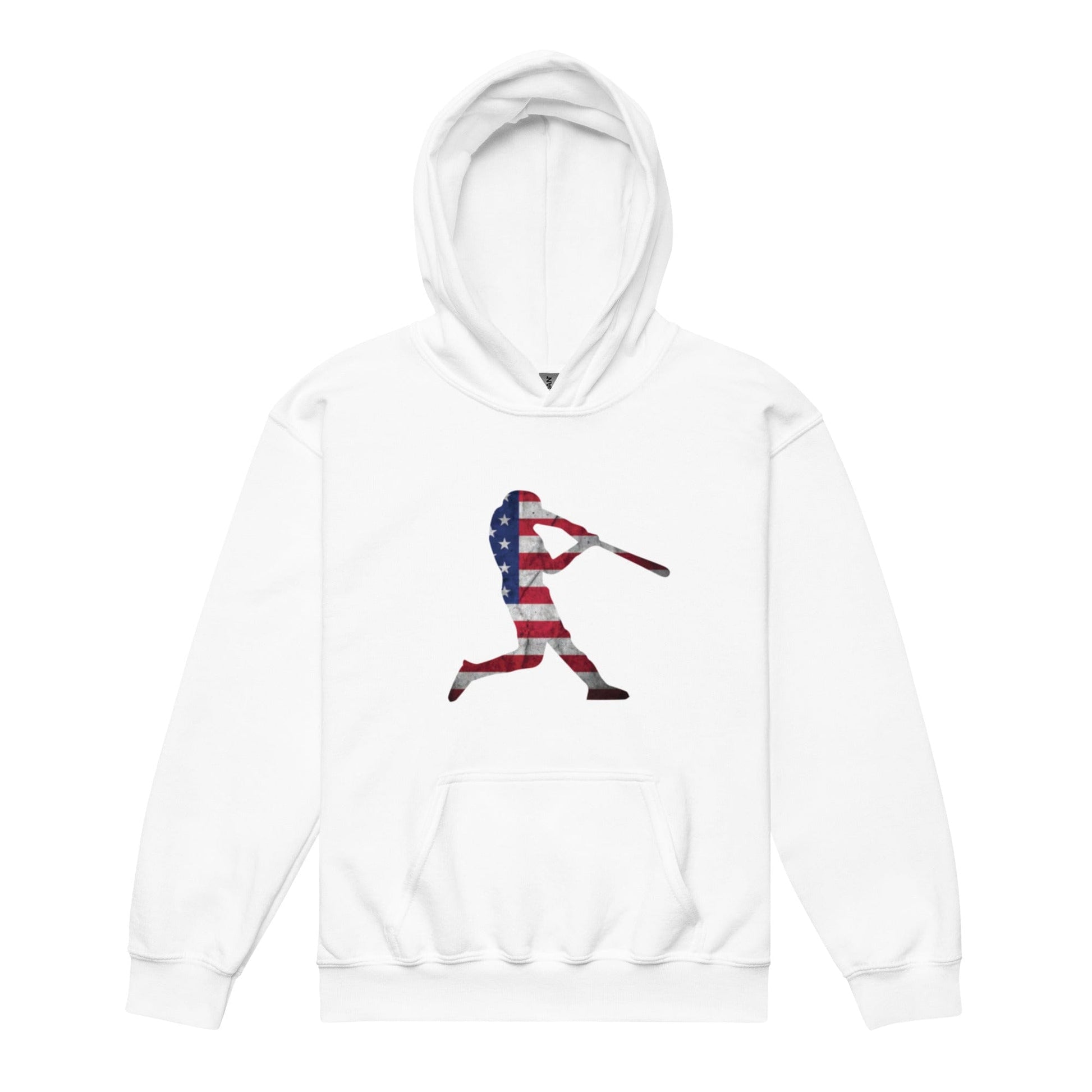 American Flag Baseball Batter - Youth Hoodie - SA Apparel