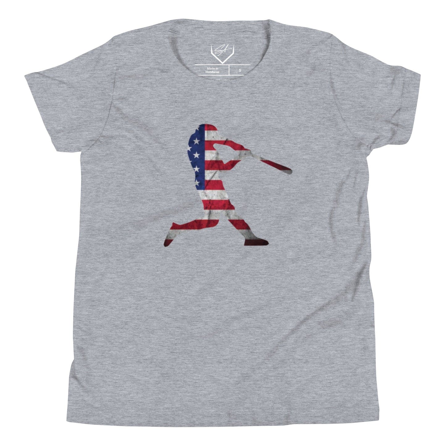 American Flag Baseball Batter - Youth Tee - SA Apparel