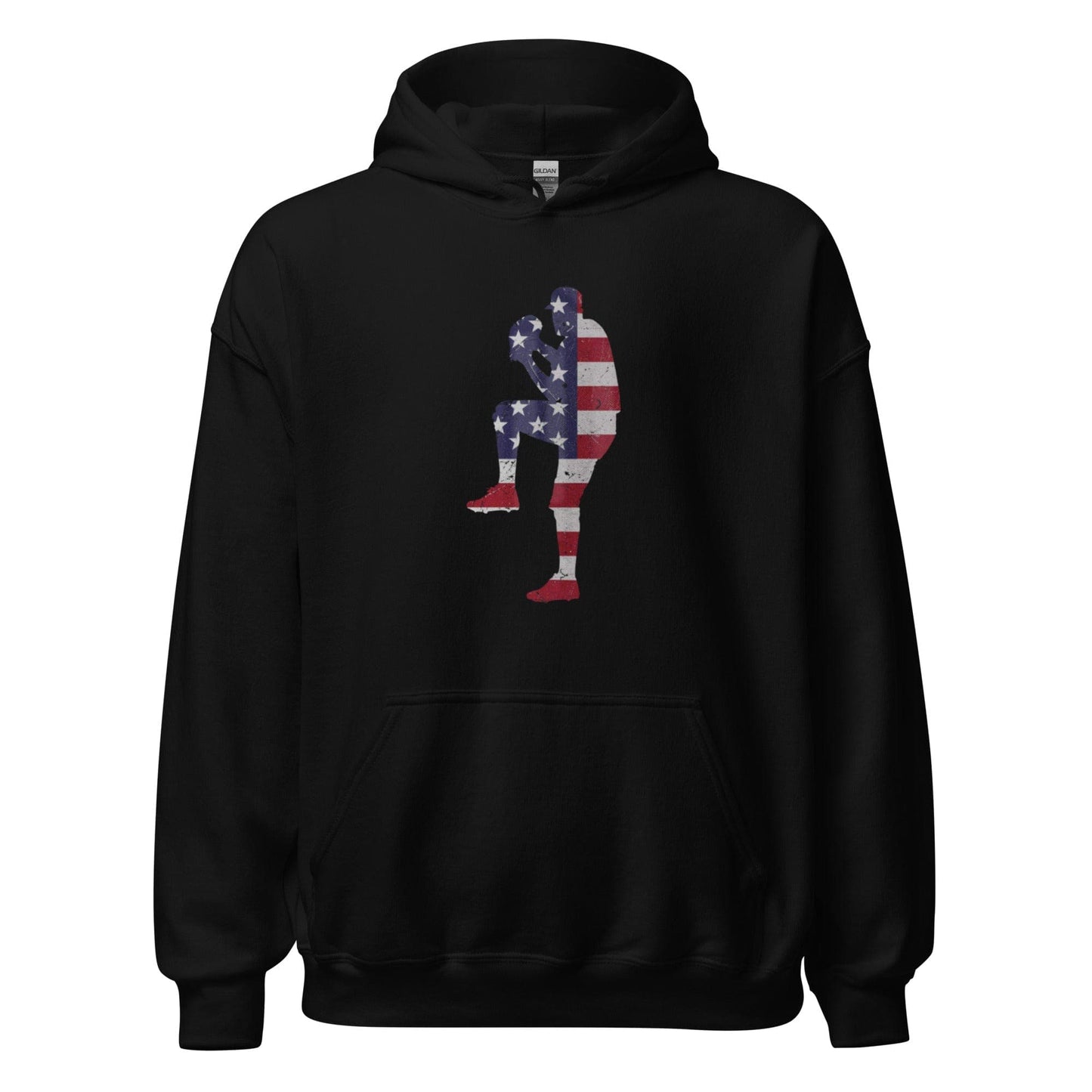 American Flag Baseball Pitcher - Adult Hoodie - SA Apparel