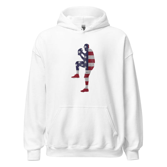 American Flag Baseball Pitcher - Adult Hoodie - SA Apparel