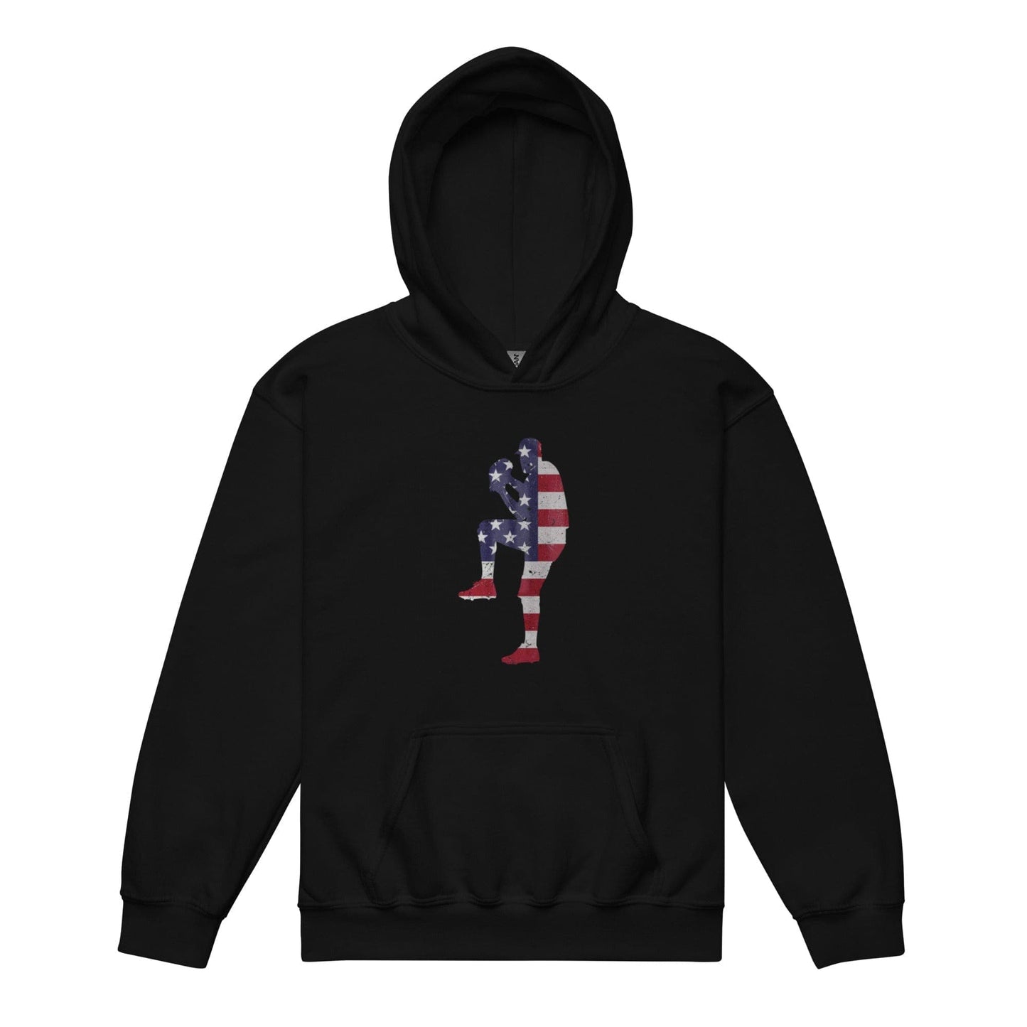 American Flag Baseball Pitcher - Youth Hoodie - SA Apparel