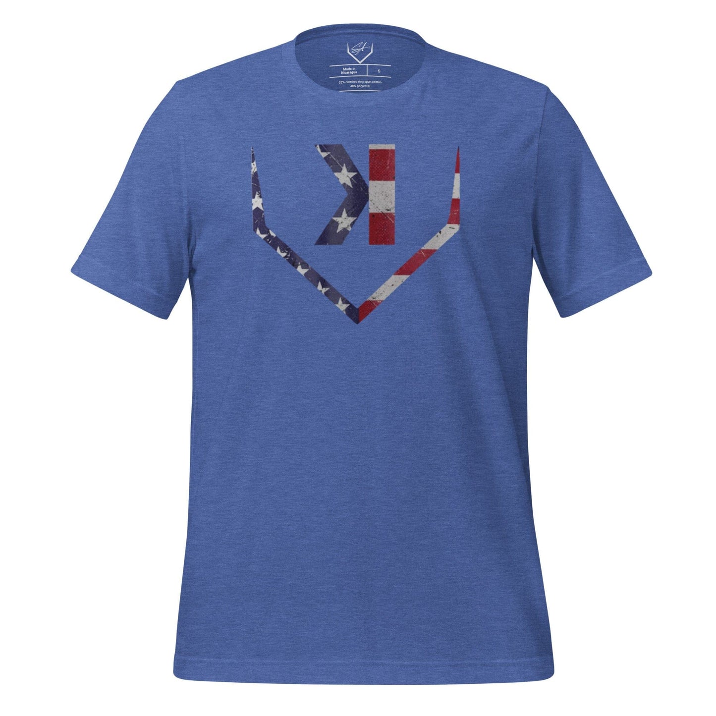 American Flag Home Plate Distressed - Adult Tee - SA Apparel