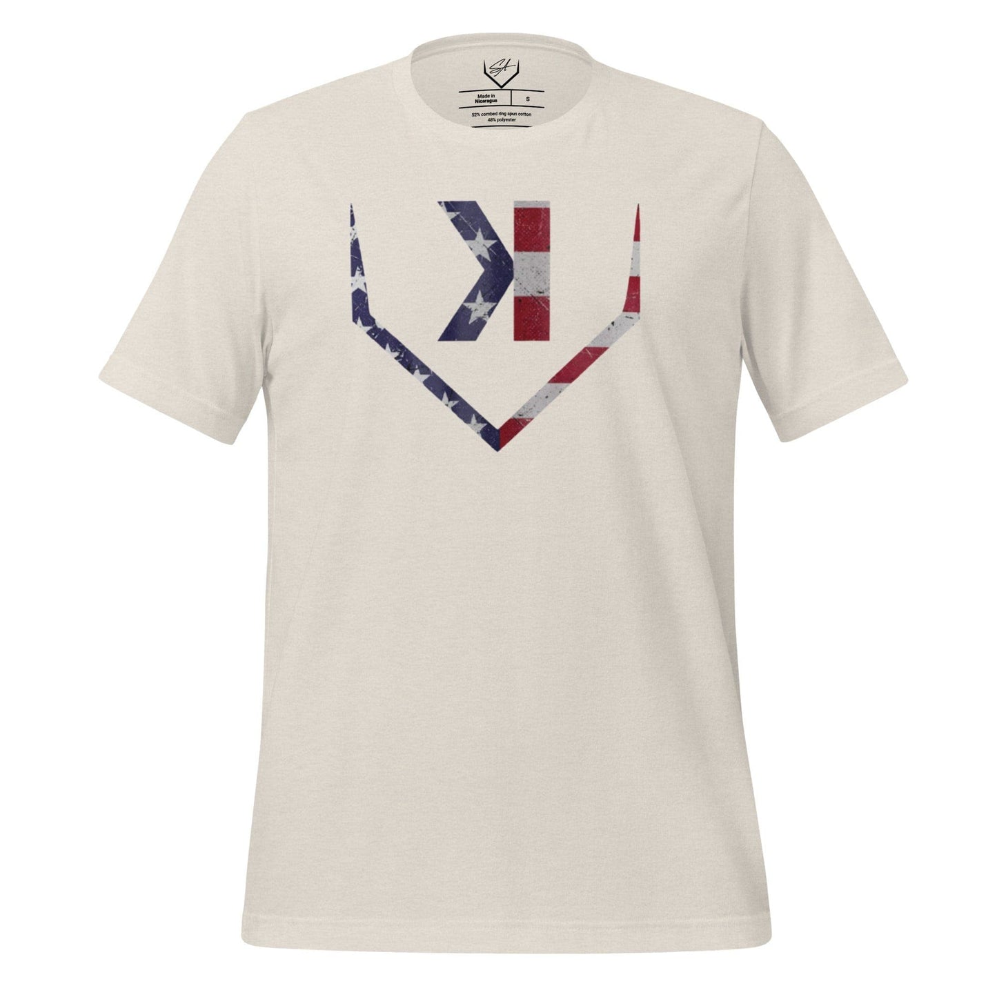 American Flag Home Plate Distressed - Adult Tee - SA Apparel