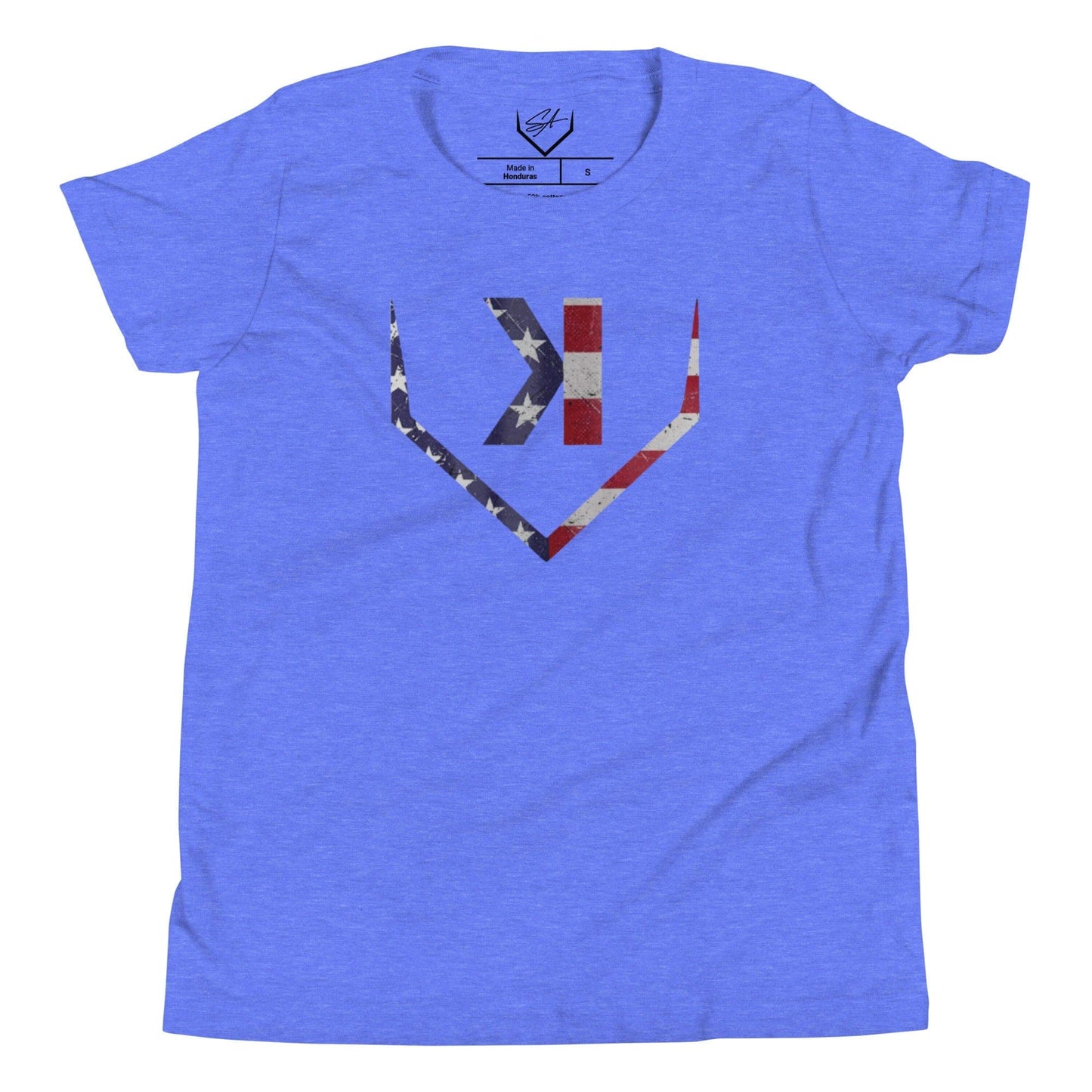 American Flag Home Plate Distressed - Youth Tee - SA Apparel