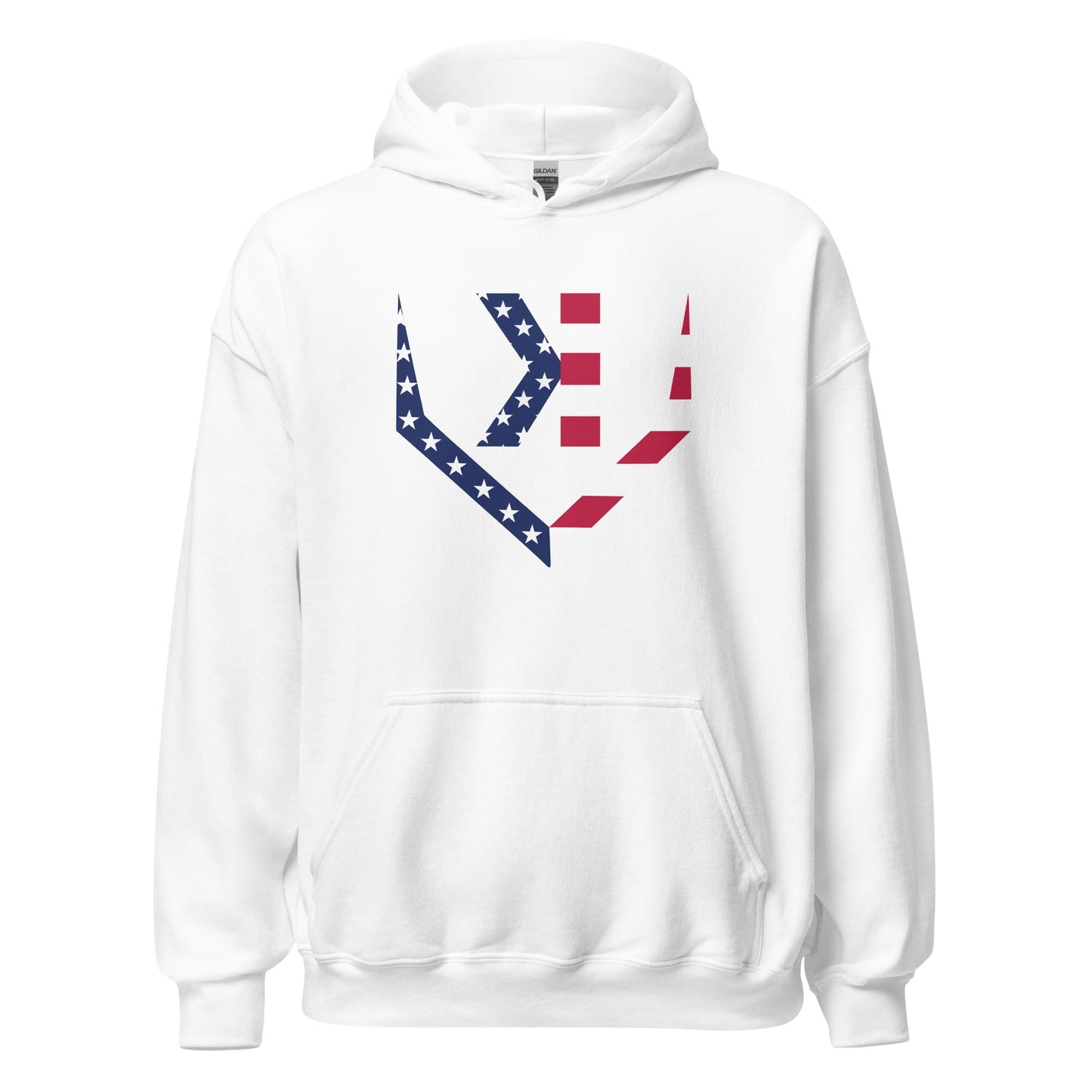 American Flag Home Plate Non - Distressed - Adult Hoodie - SA Apparel
