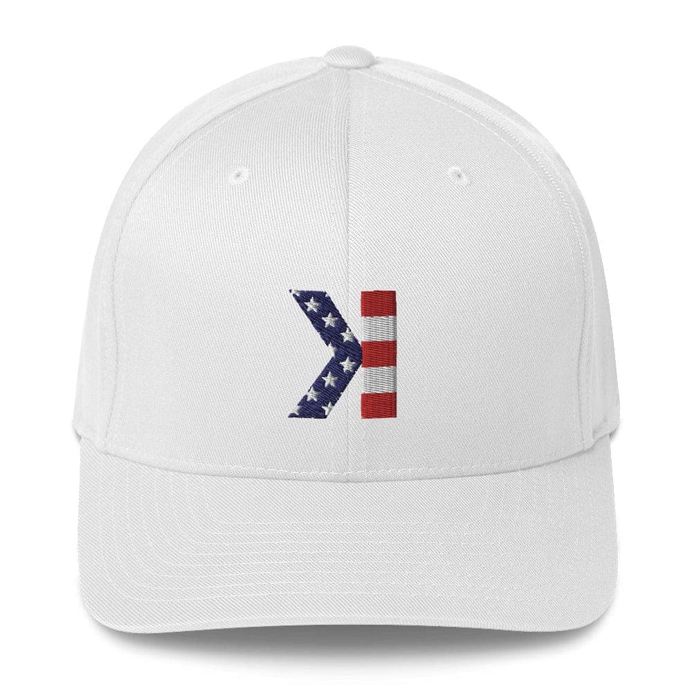 American Flag Strikeout - Flexfit Hat - SA Apparel
