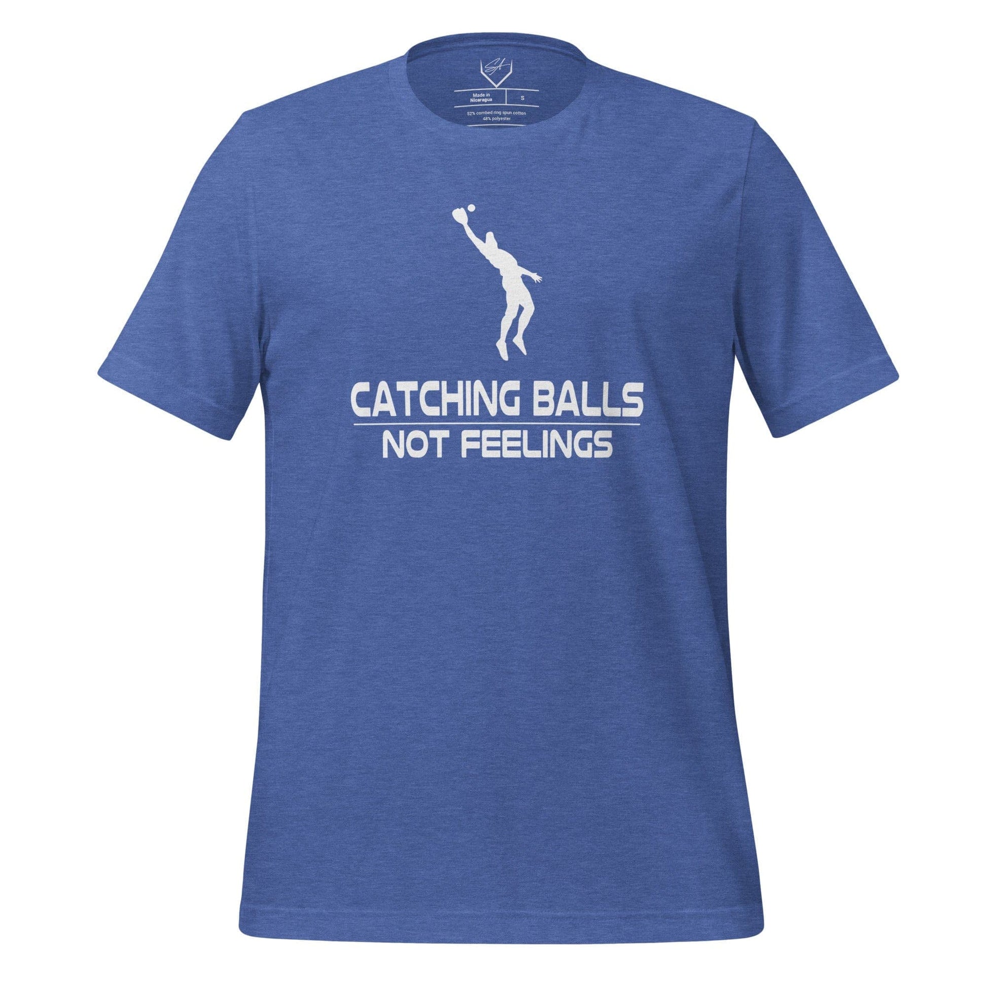 Catching Balls Not Feelings Baseball - Adult Tee - SA Apparel