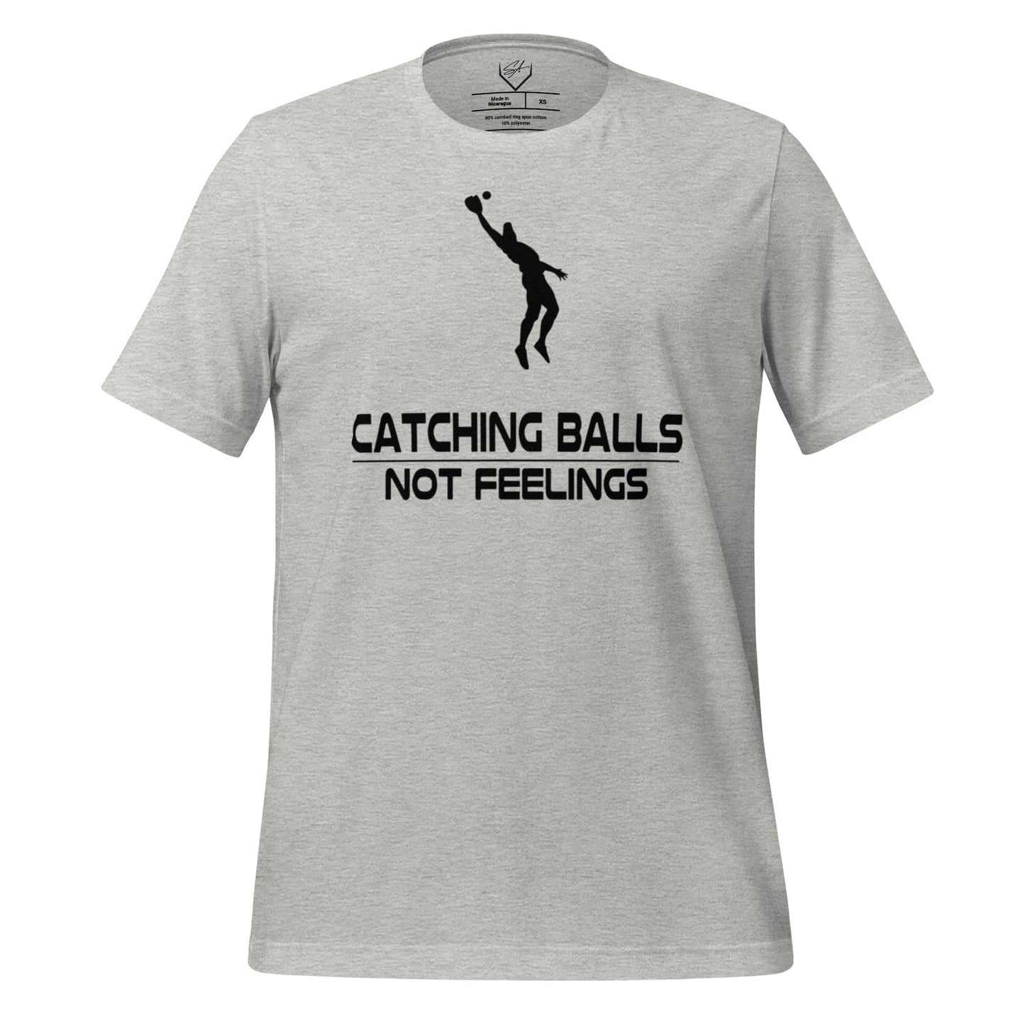 Catching Balls Not Feelings Baseball - Adult Tee - SA Apparel