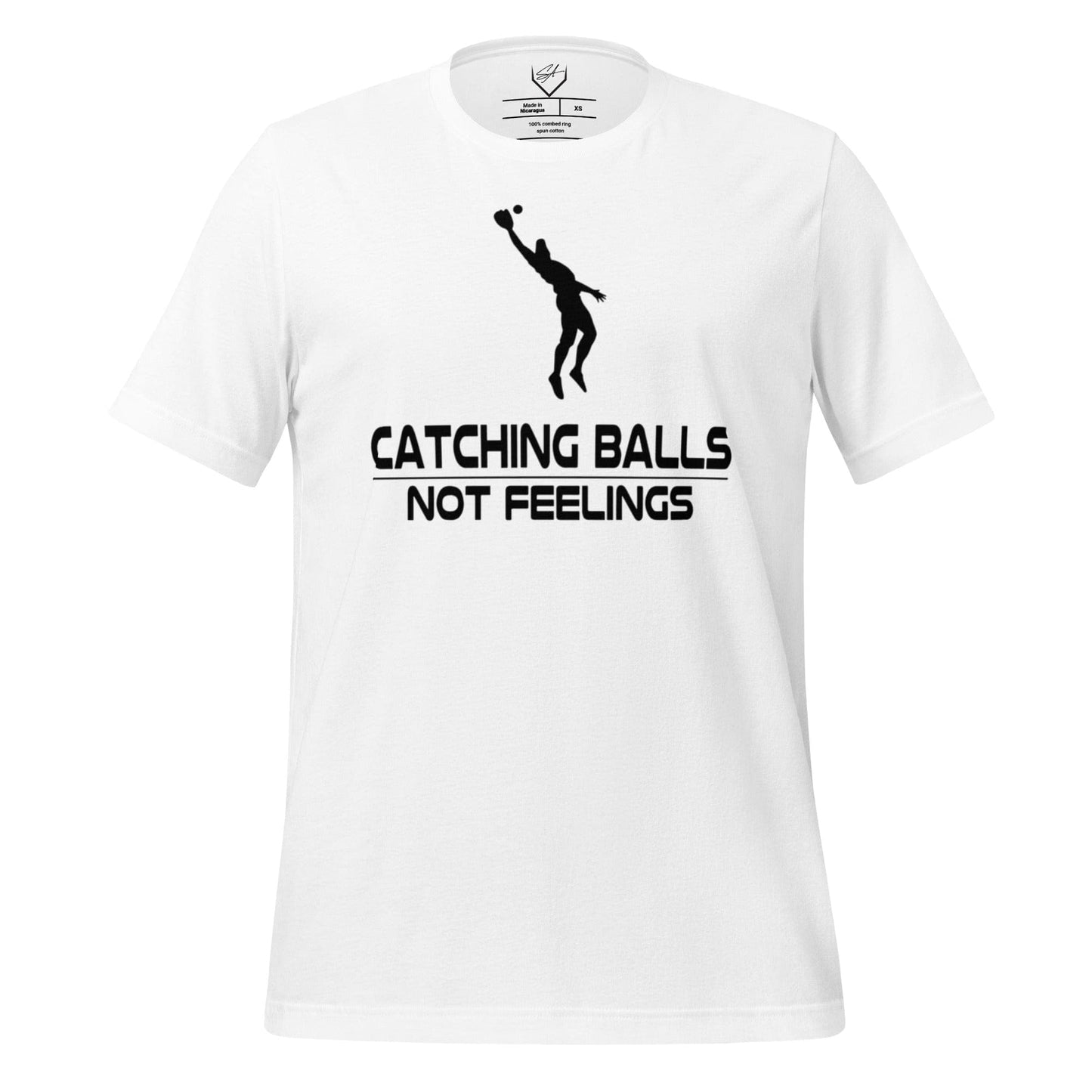 Catching Balls Not Feelings Baseball - Adult Tee - SA Apparel