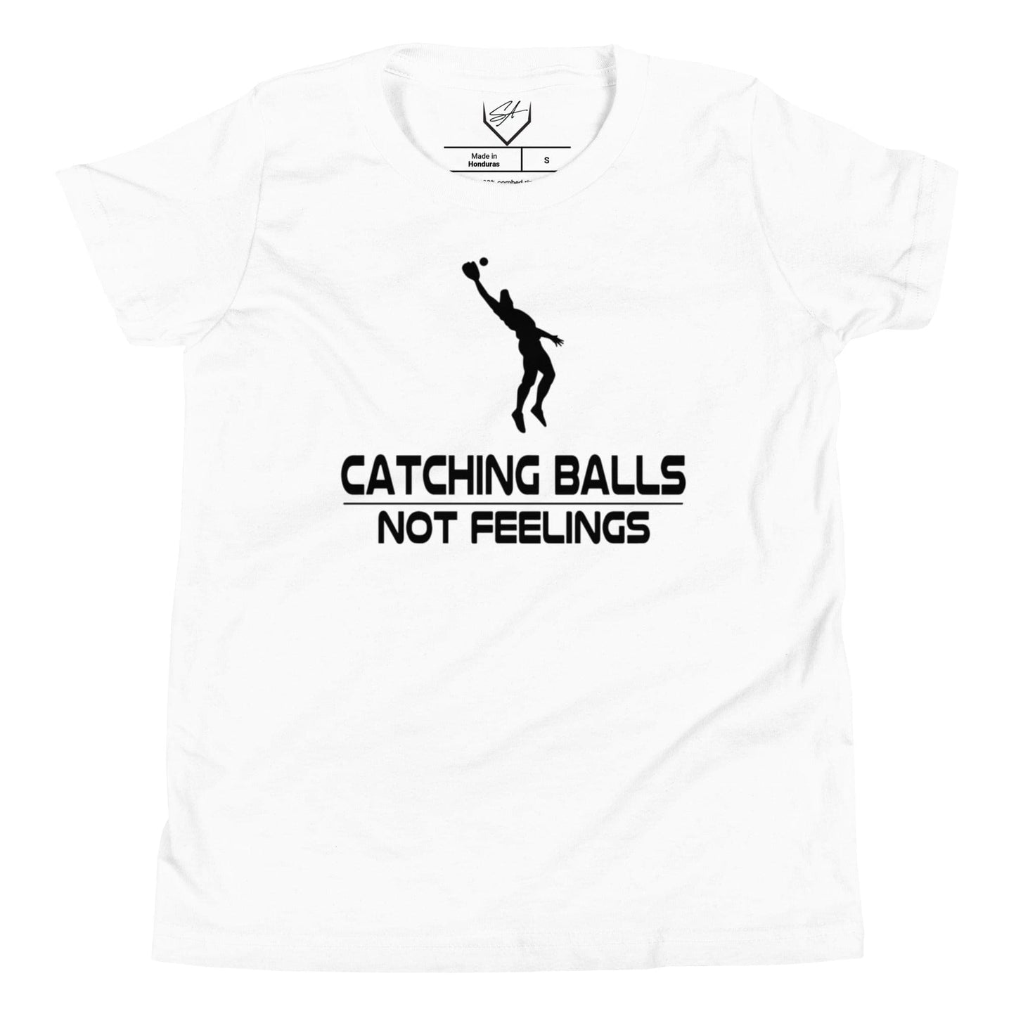 Catching Balls Not Feelings Baseball - Youth Tee - SA Apparel
