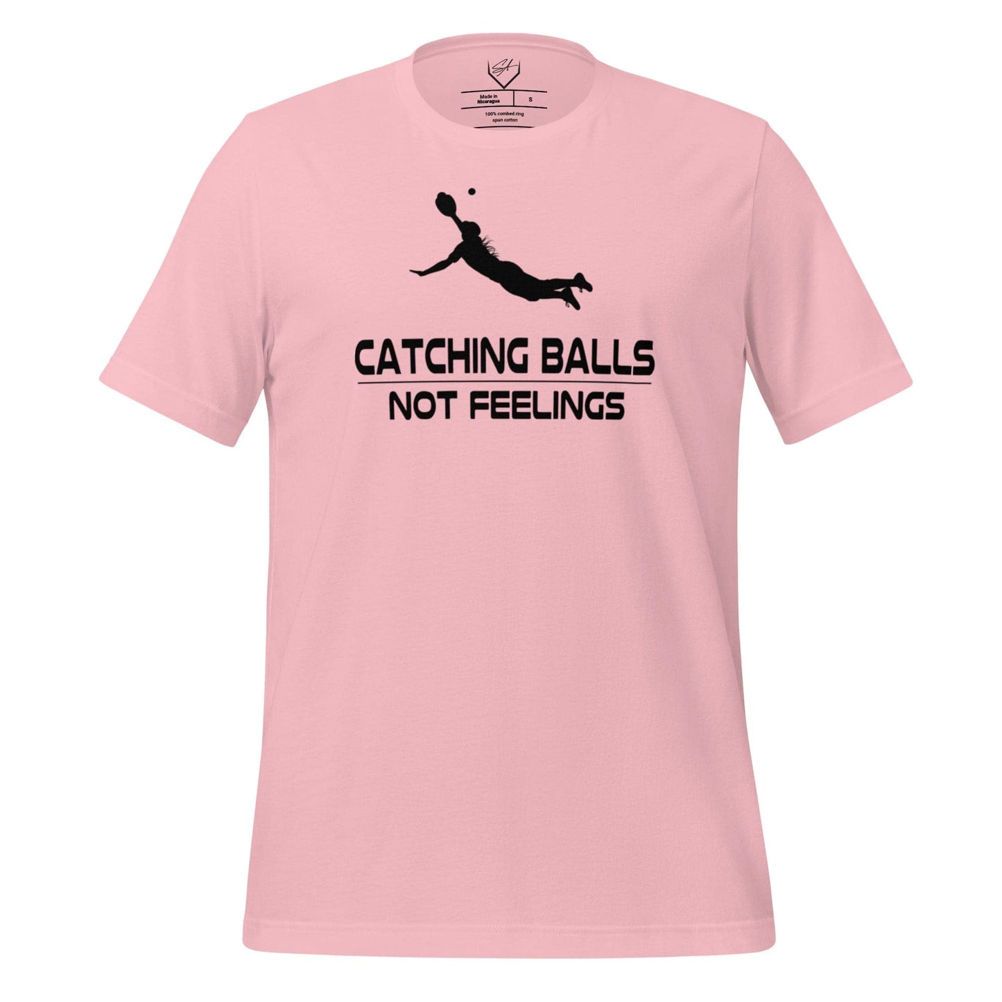 Catching Balls Not Feelings Softball - Adult Tee - SA Apparel
