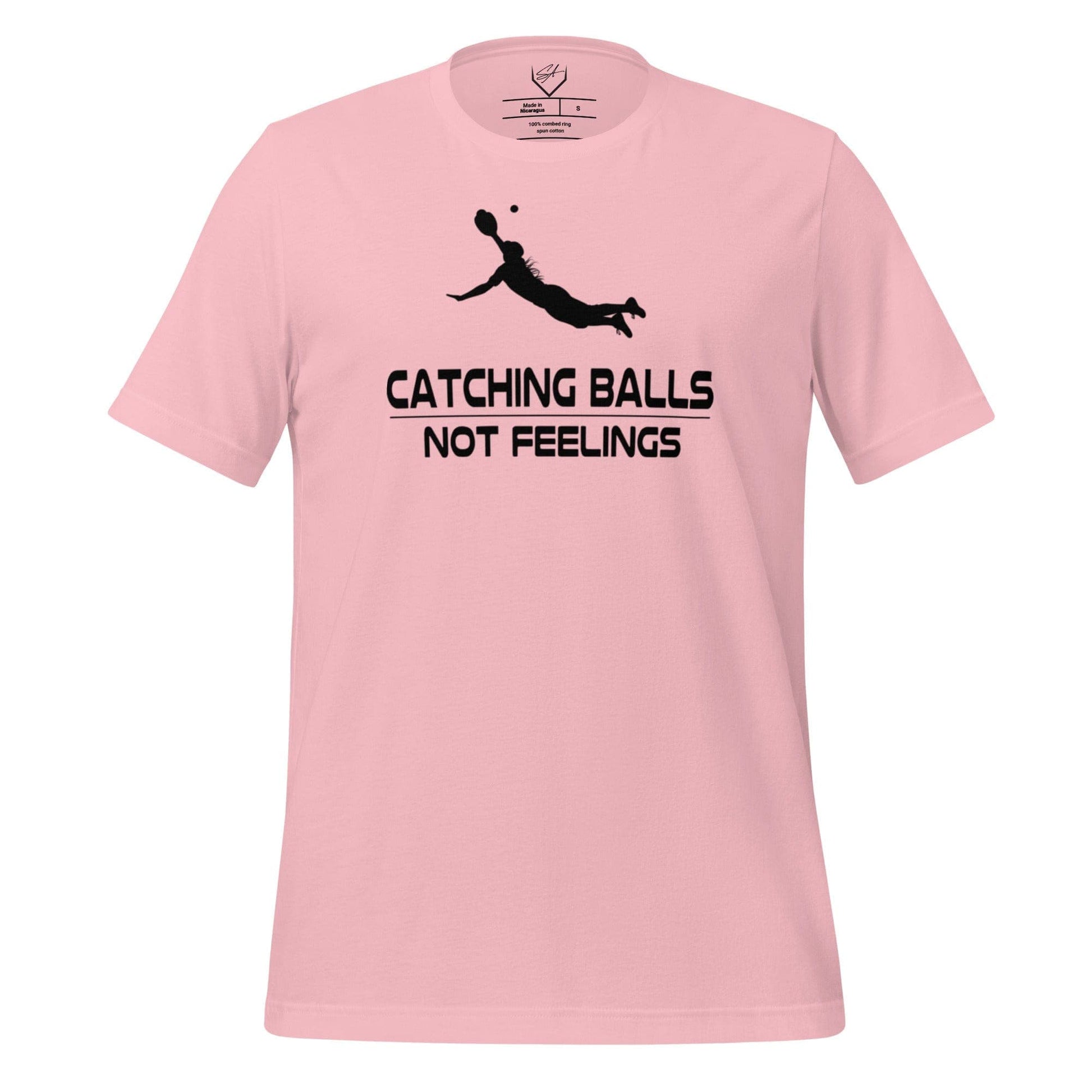 Catching Balls Not Feelings Softball - Adult Tee - SA Apparel