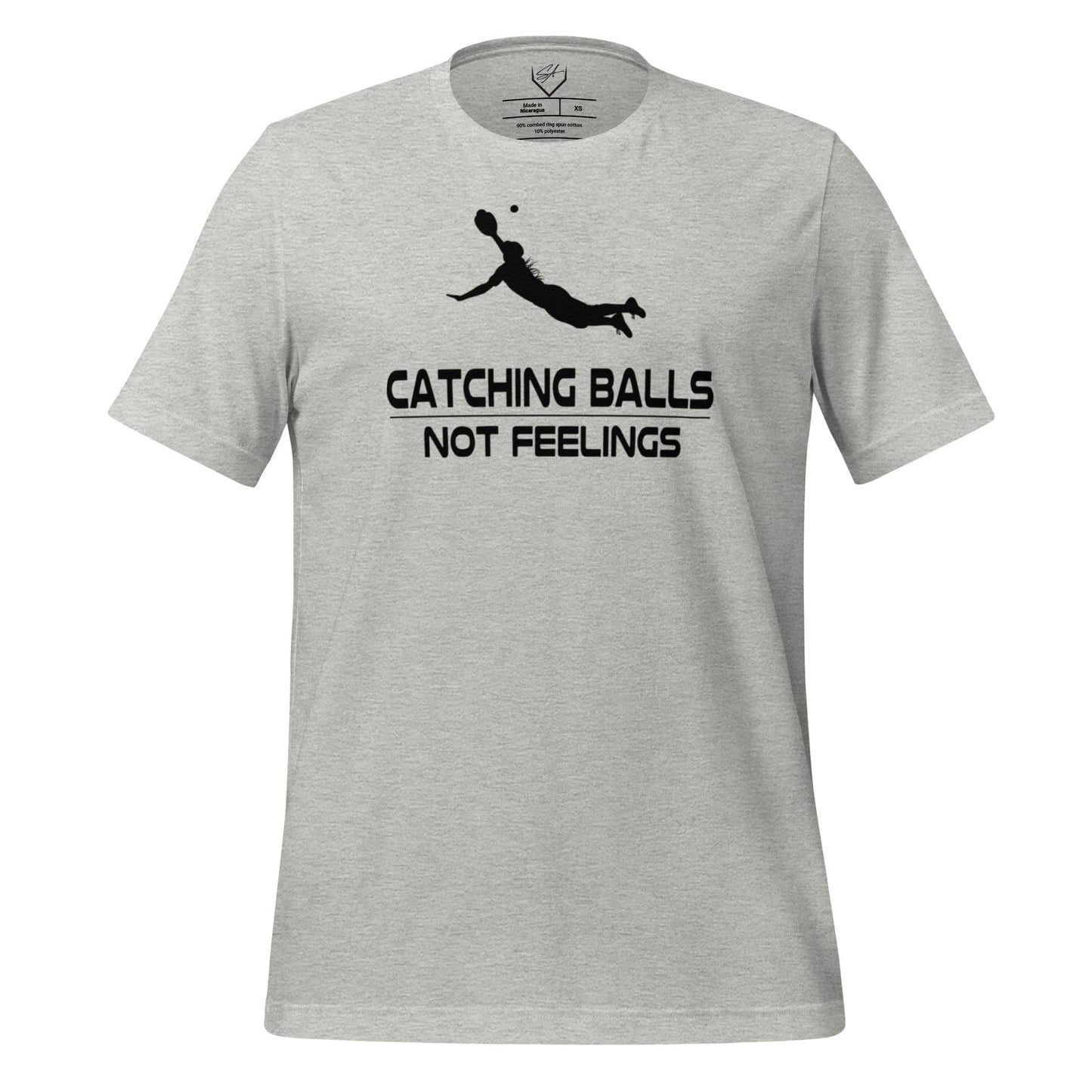 Catching Balls Not Feelings Softball - Adult Tee - SA Apparel