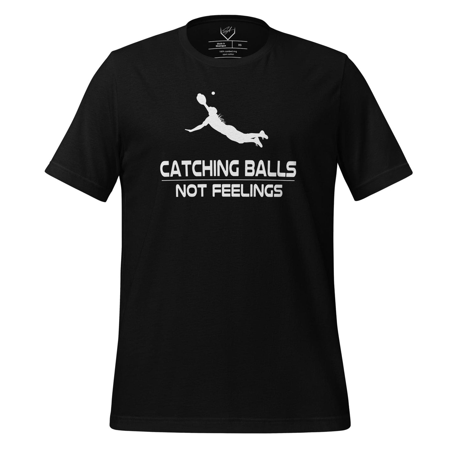 Catching Balls Not Feelings Softball - Adult Tee - SA Apparel