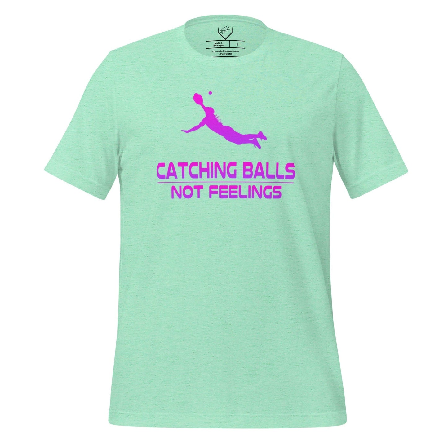 Catching Balls Not Feelings Softball Ombre - Adult Tee - SA Apparel