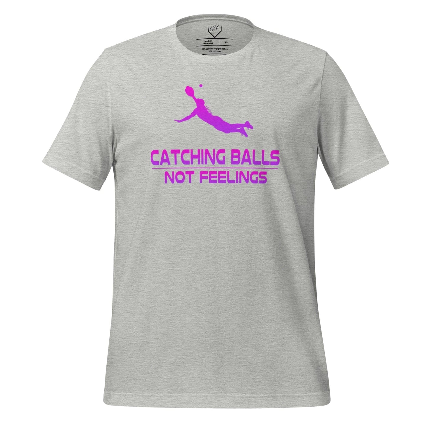 Catching Balls Not Feelings Softball Ombre - Adult Tee - SA Apparel