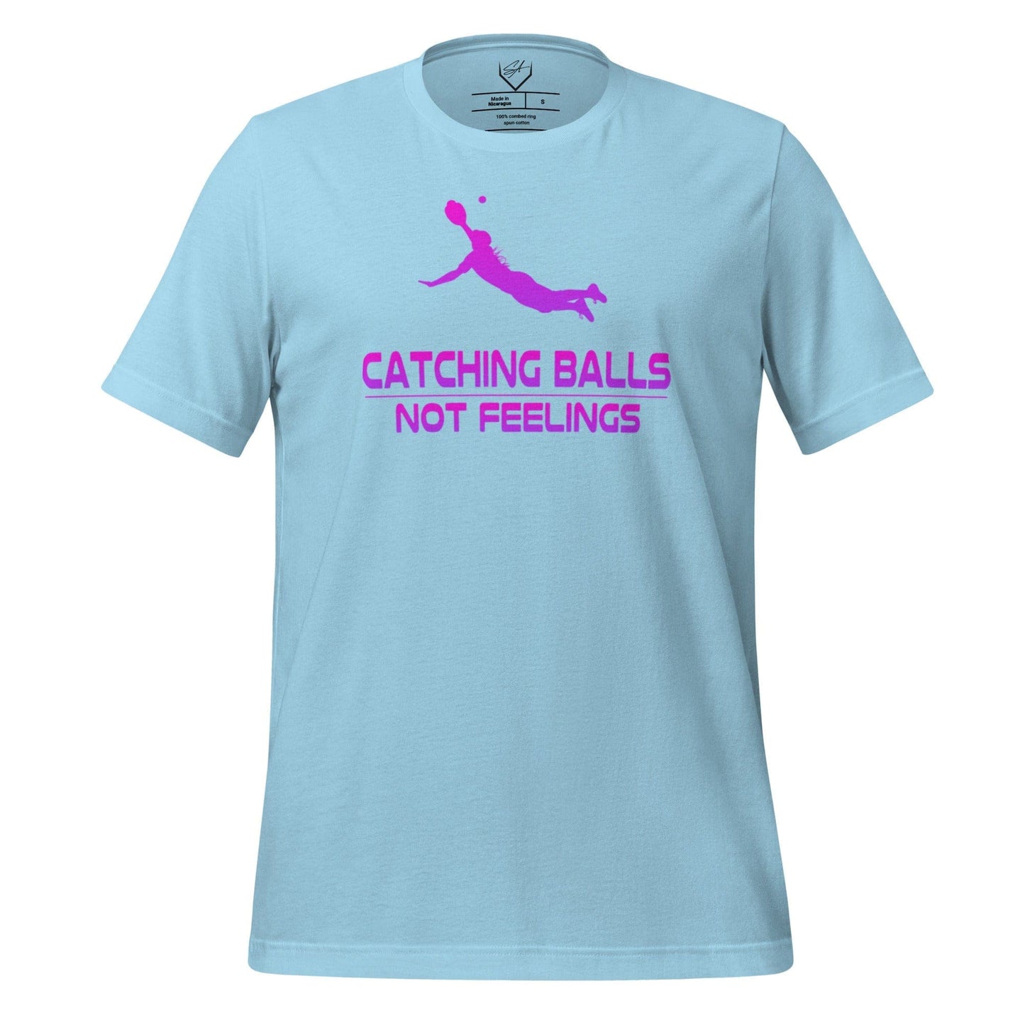 Catching Balls Not Feelings Softball Ombre - Adult Tee - SA Apparel