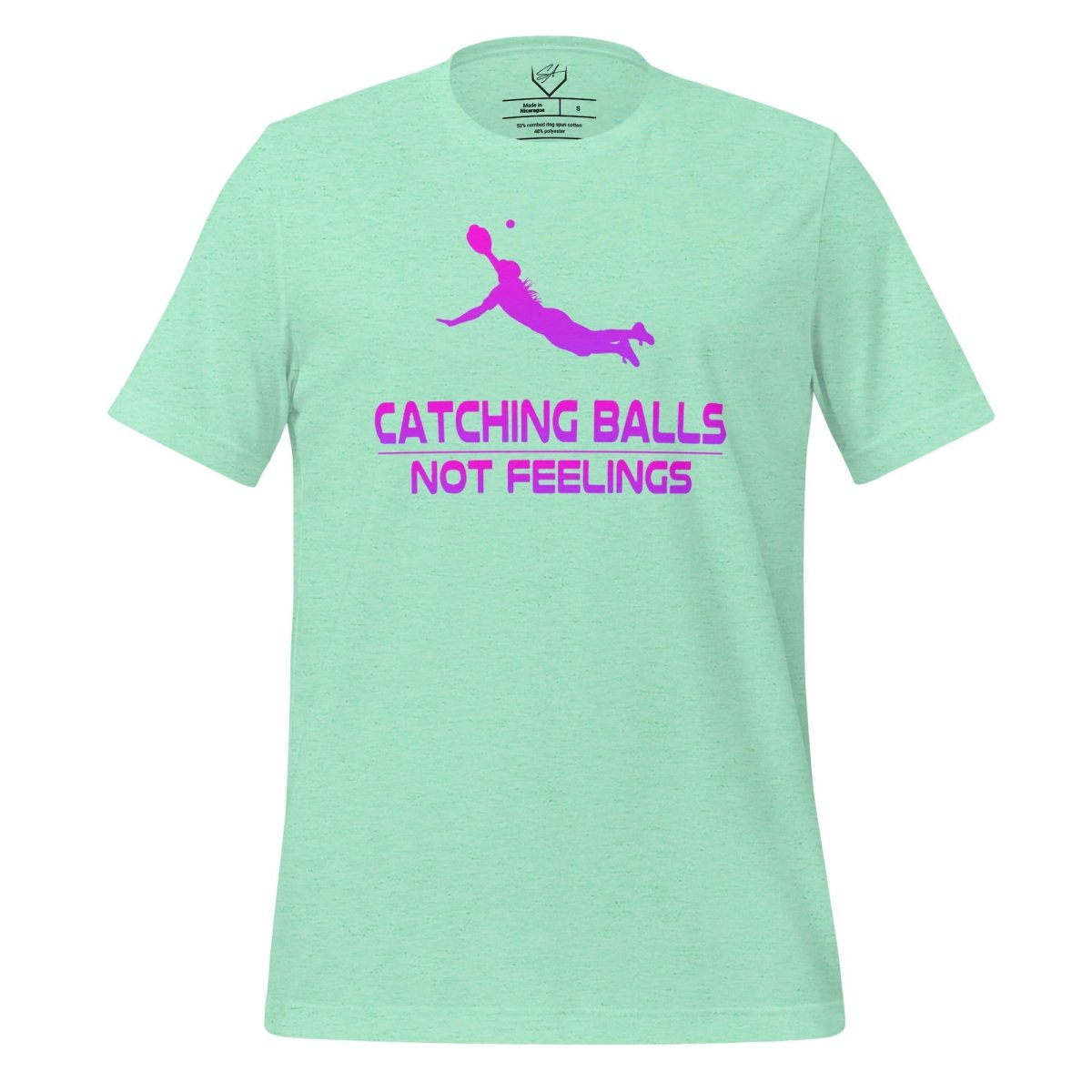 Catching Balls Not Feelings Softball Ombre - Adult Tee - SA Apparel