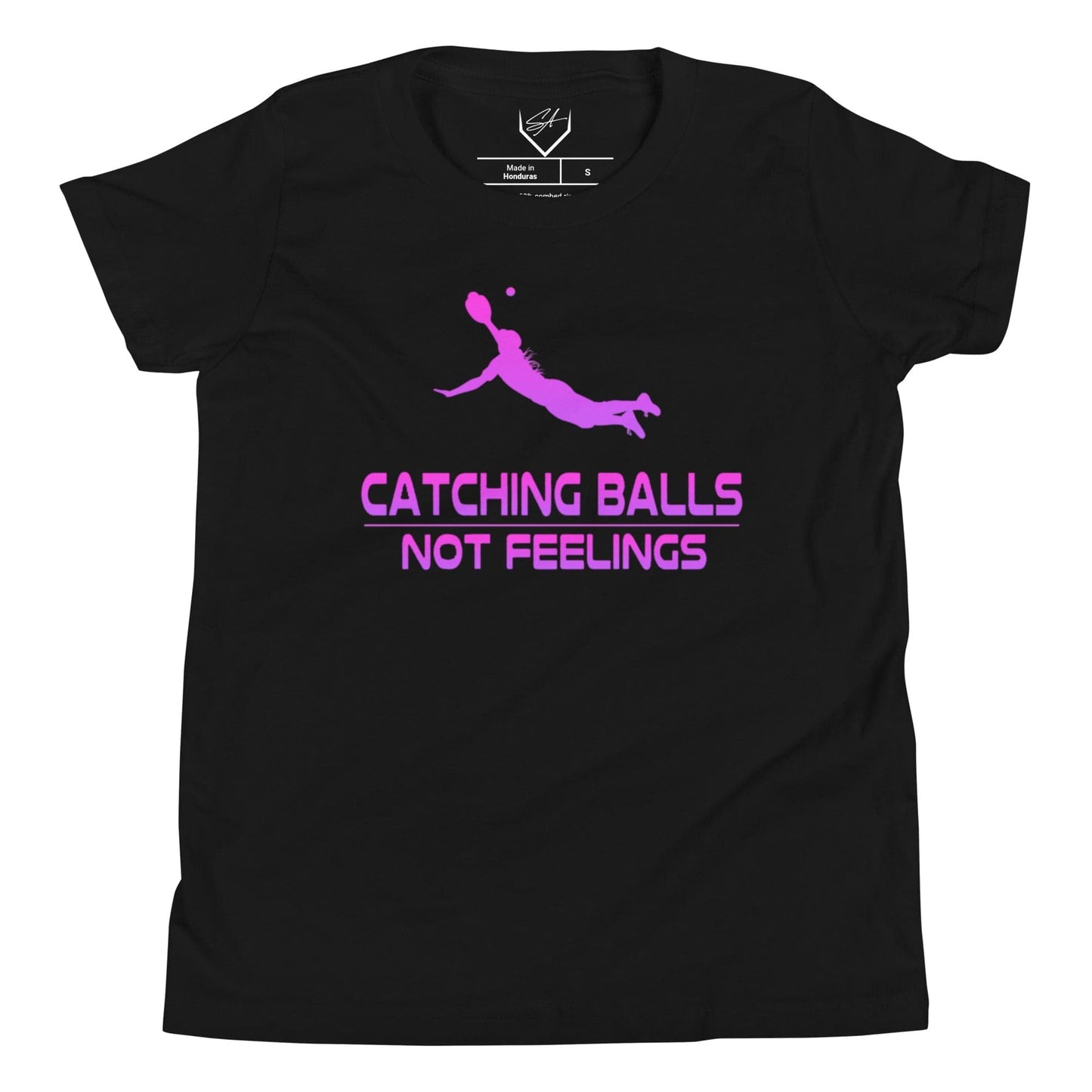 Catching Balls Not Feelings Softball Ombre - Youth Tee - SA Apparel