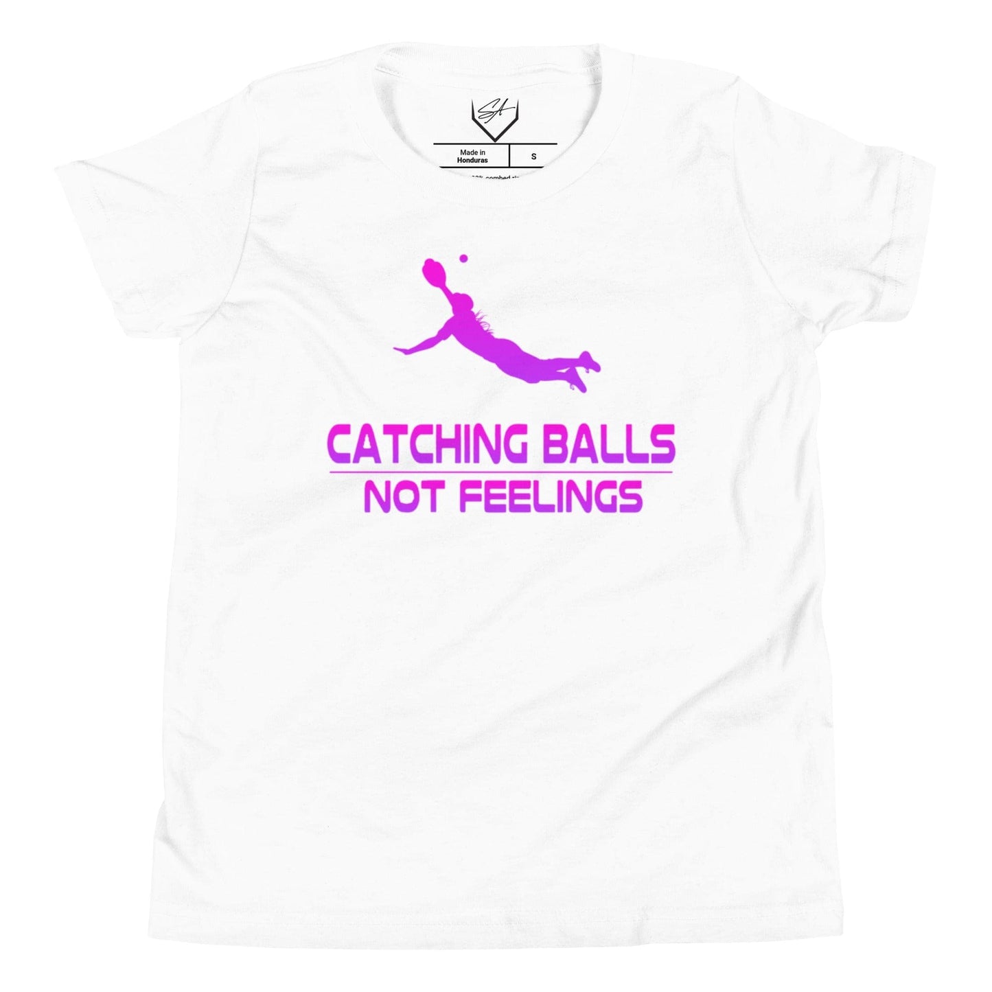 Catching Balls Not Feelings Softball Ombre - Youth Tee - SA Apparel