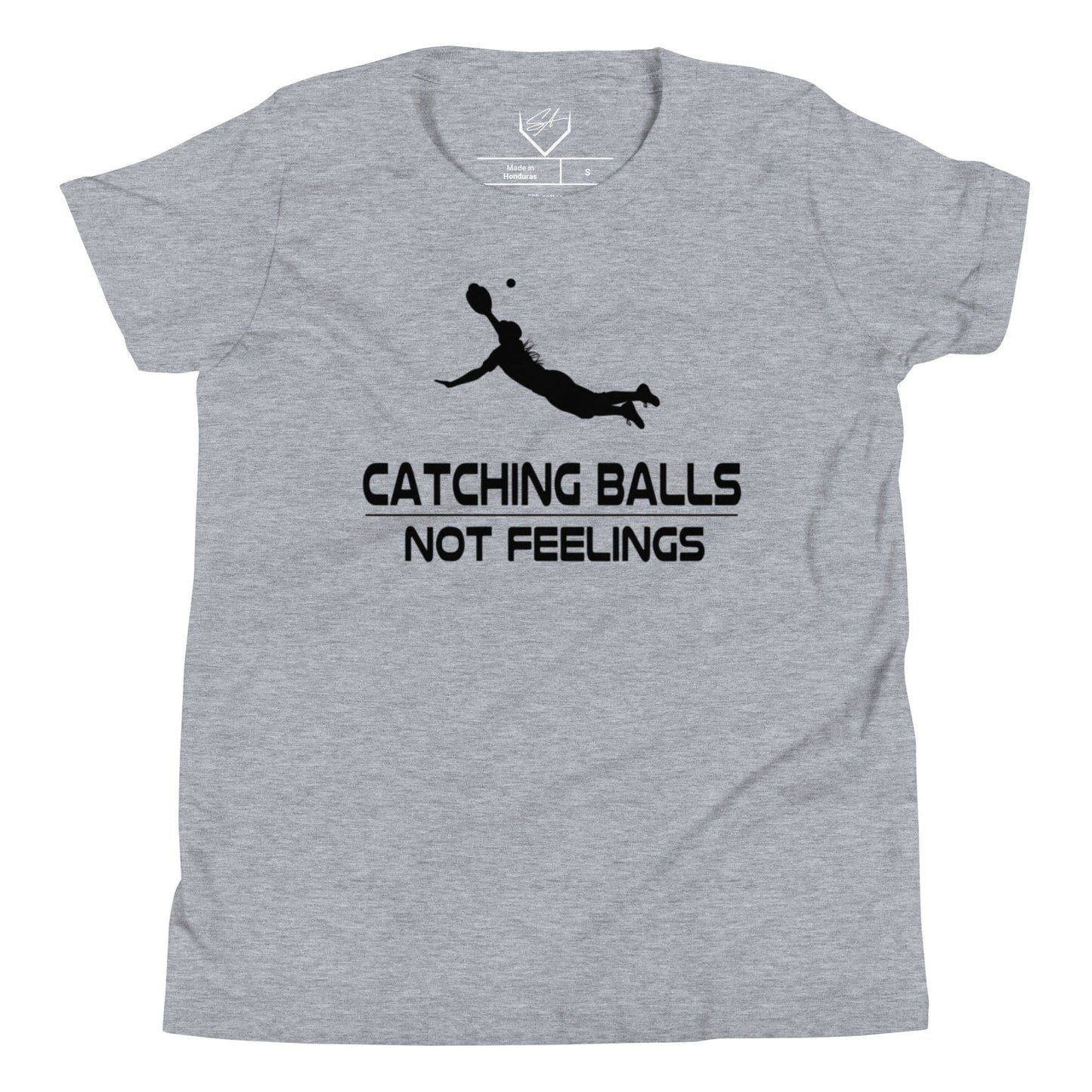 Catching Balls Not Feelings Softball - Youth Tee - SA Apparel