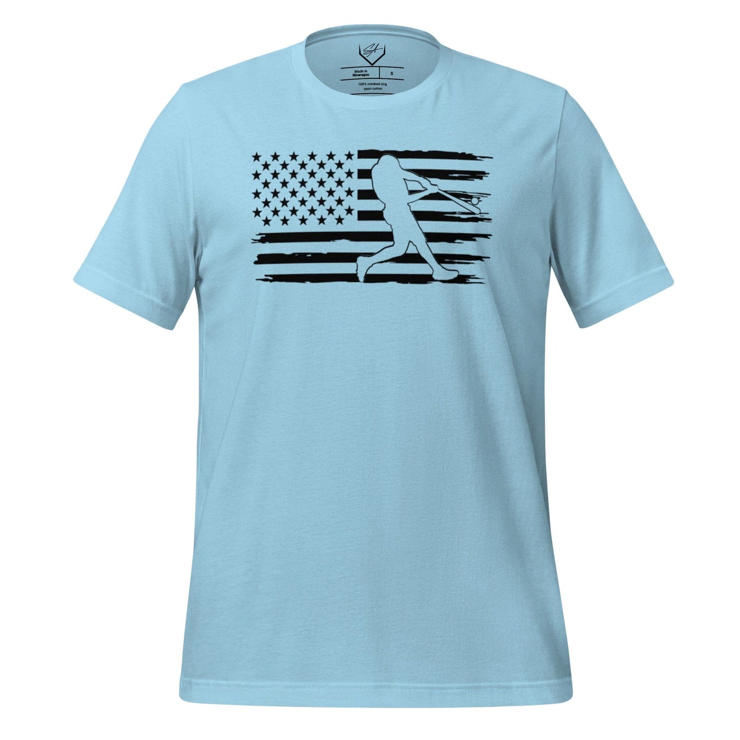 Flag Baseball Batter - Adult Tee - SA Apparel