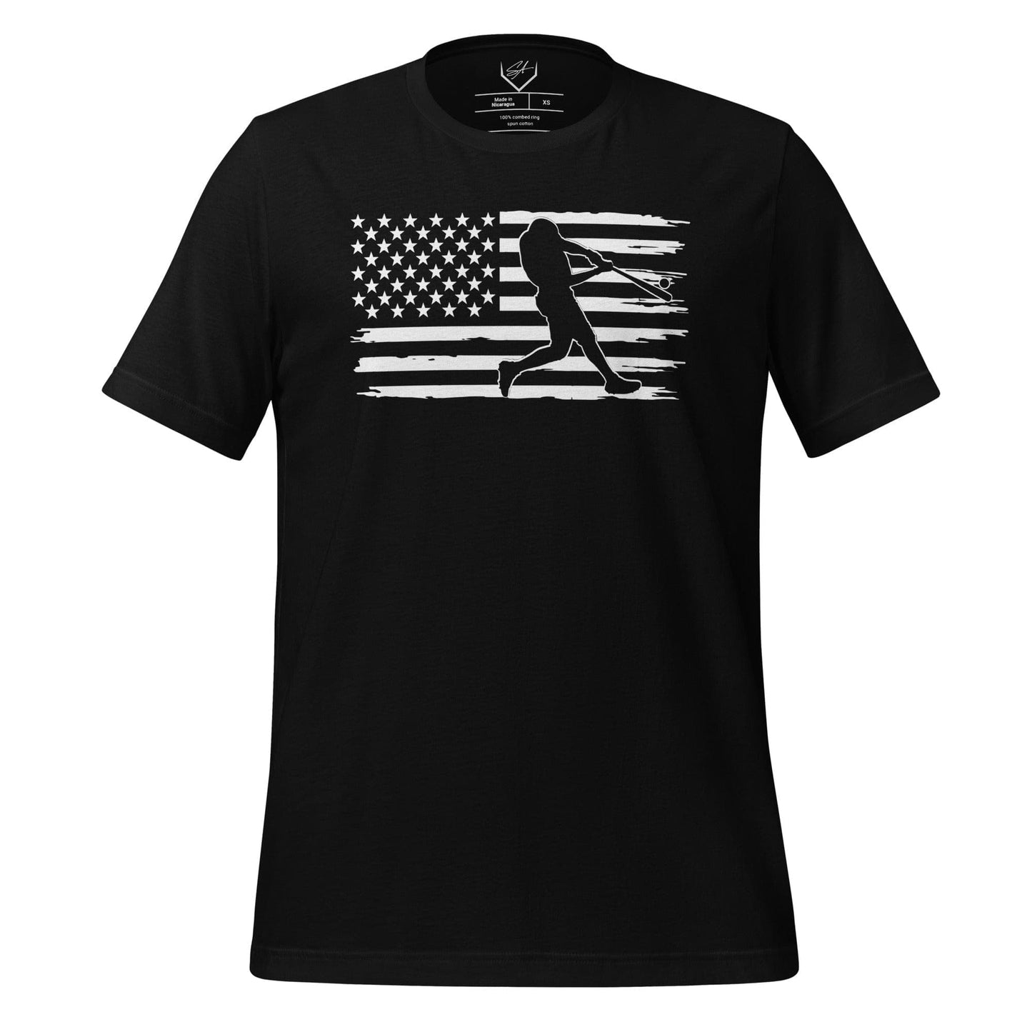 Flag Baseball Batter - Adult Tee - SA Apparel