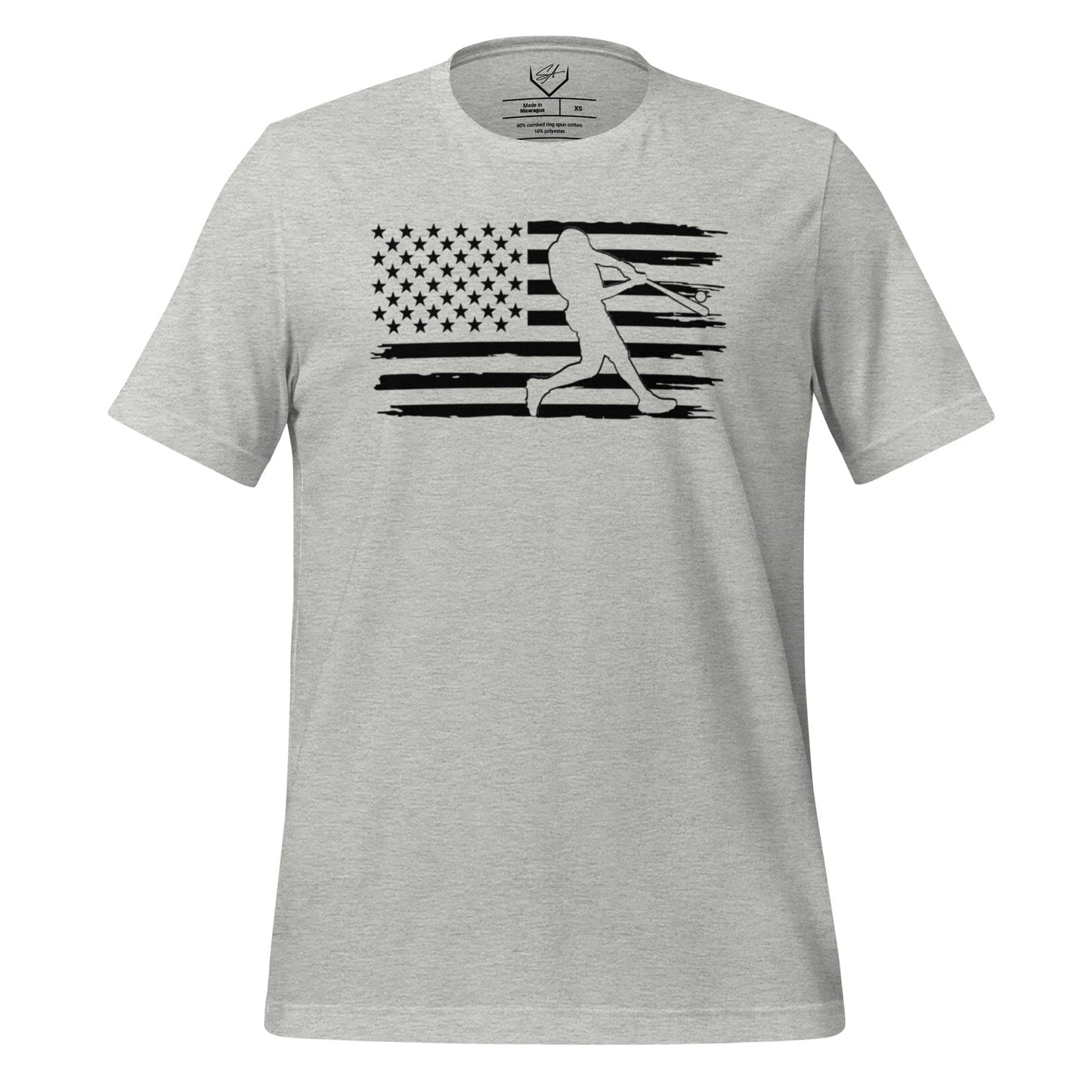 Flag Baseball Batter - Adult Tee - SA Apparel