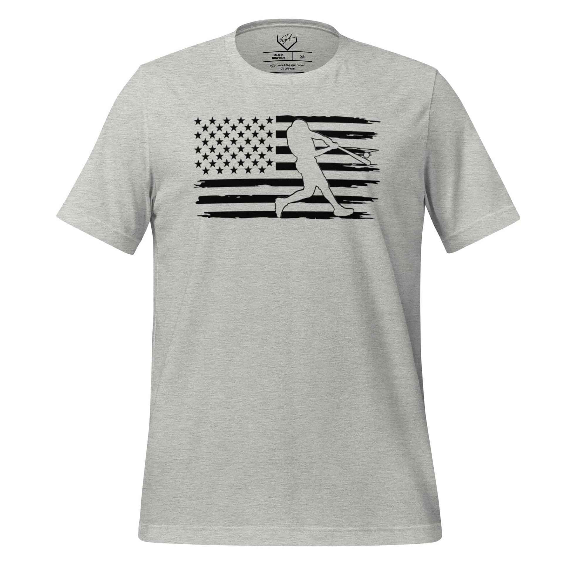 Flag Baseball Batter - Adult Tee - SA Apparel