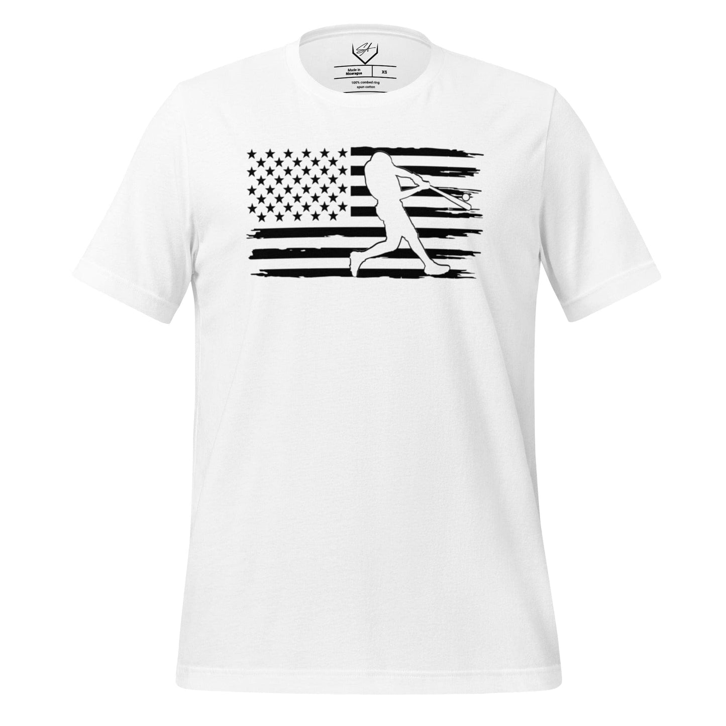 Flag Baseball Batter - Adult Tee - SA Apparel