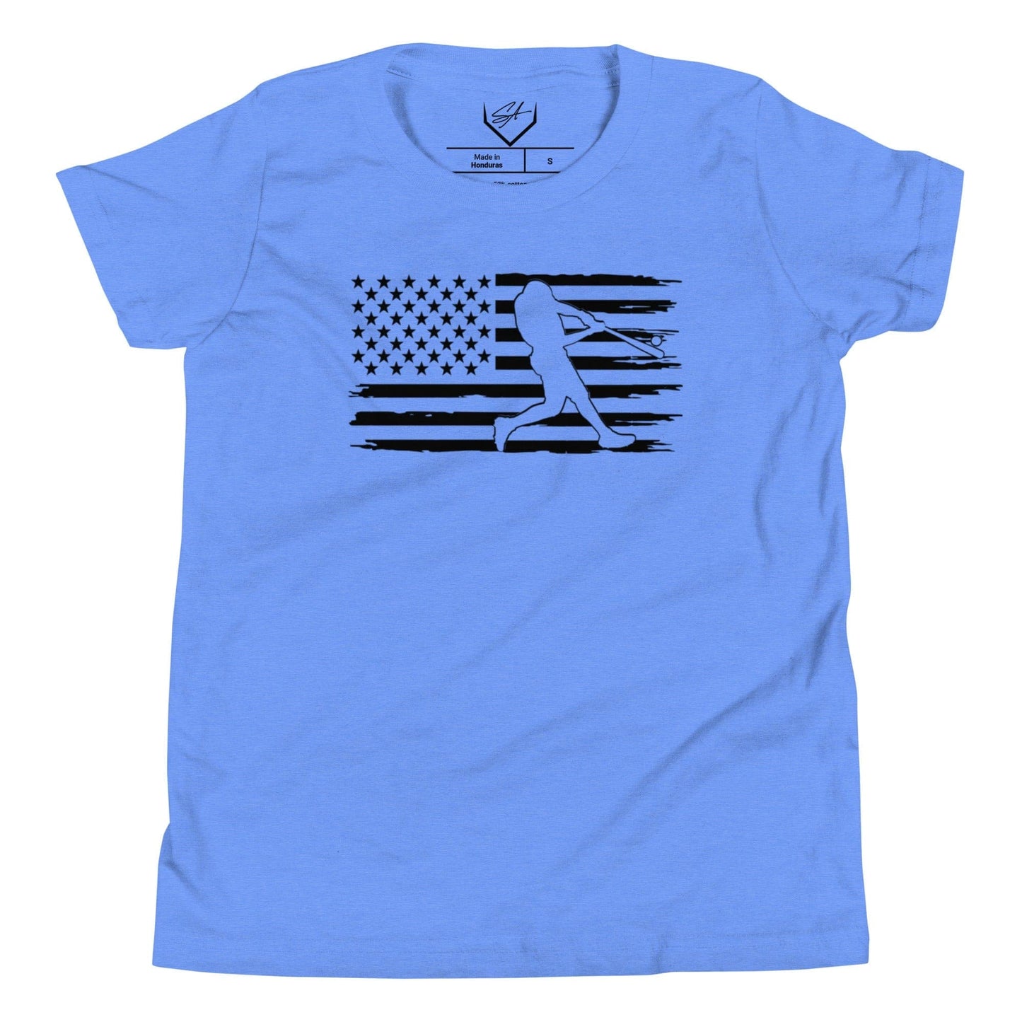 Flag Baseball Batter - Youth Tee - SA Apparel