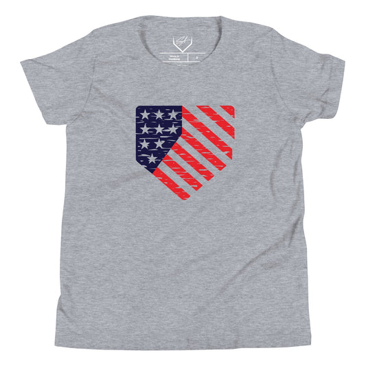 Flag Home Plate - Youth Tee - SA Apparel