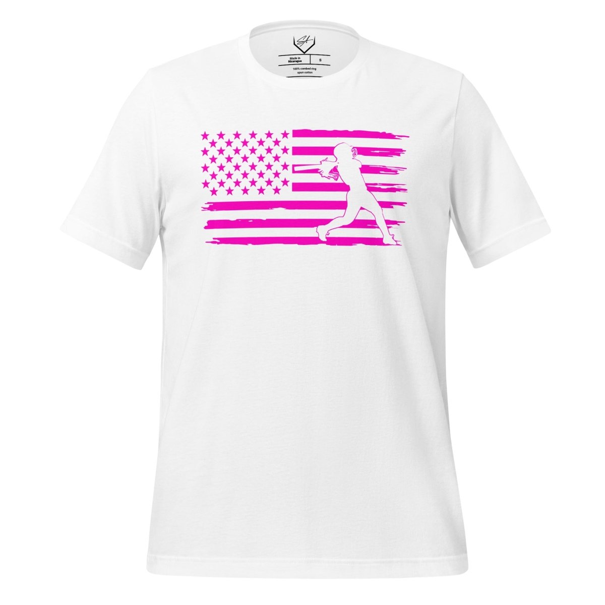 Flag Softball Batter Pink - Adult Tee - SA Apparel