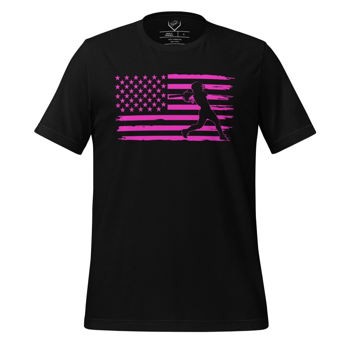 Flag Softball Batter Pink - Adult Tee - SA Apparel