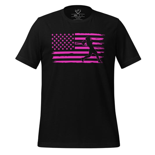 Flag Softball Batter Pink - Adult Tee - SA Apparel