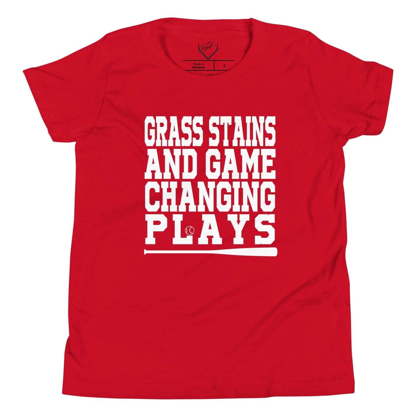 Grass Stains And Game Changing Plays - Youth Tee - SA Apparel