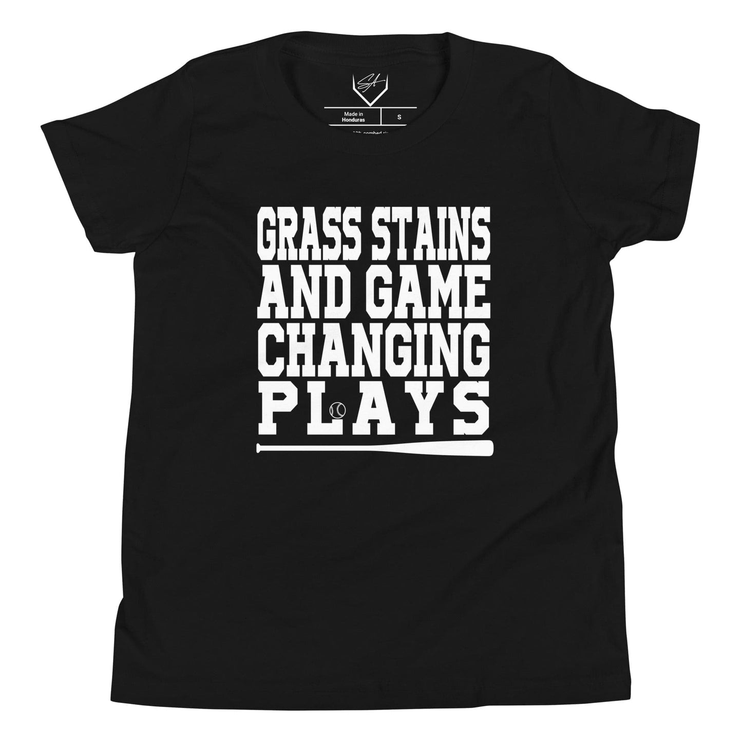 Grass Stains And Game Changing Plays - Youth Tee - SA Apparel