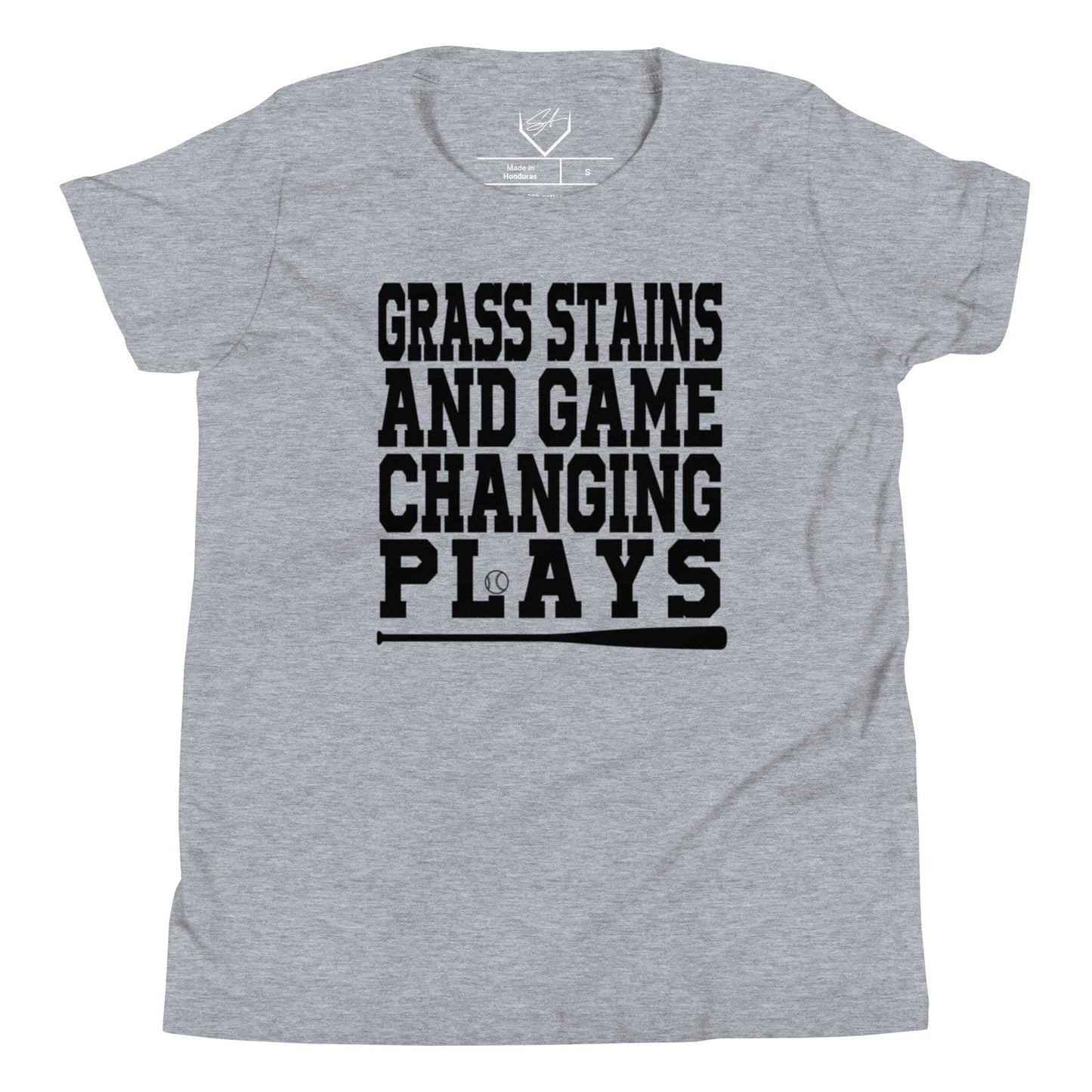 Grass Stains And Game Changing Plays - Youth Tee - SA Apparel