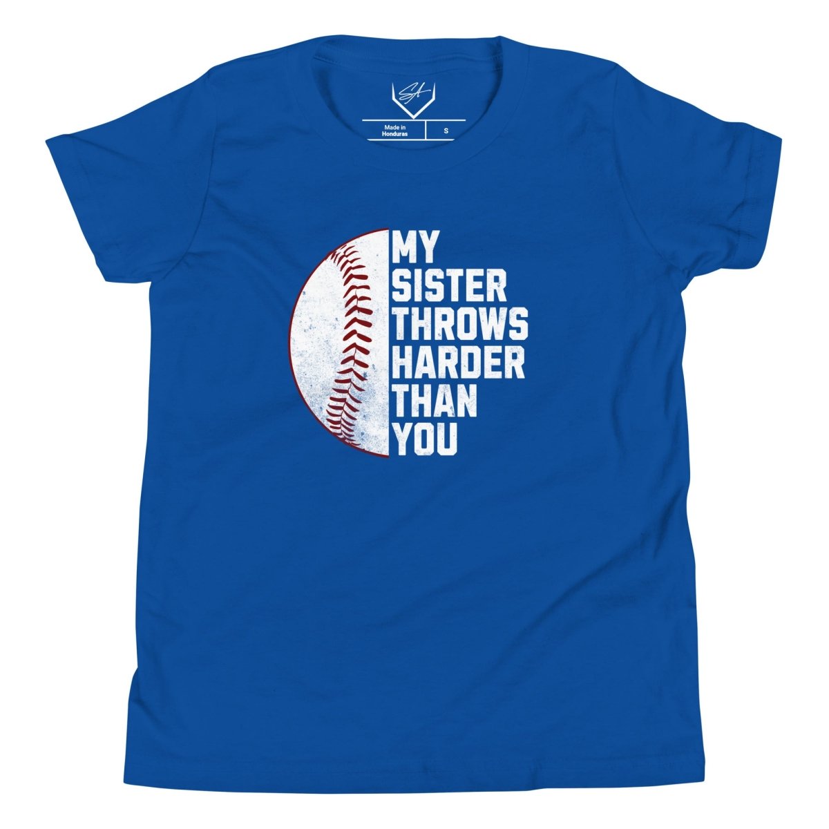 My Sister Throws Harder Than You - Youth Tee - SA Apparel