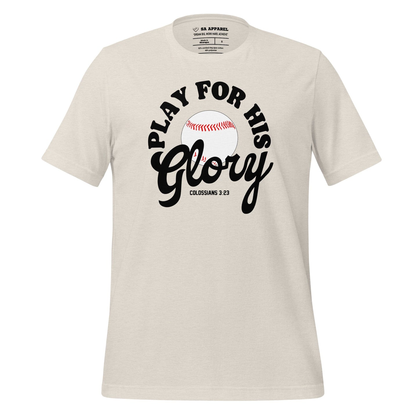 Play For His Glory Baseball - Adult Tee - SA Apparel