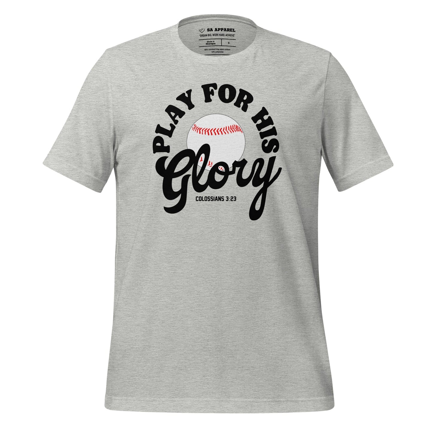Play For His Glory Baseball - Adult Tee - SA Apparel