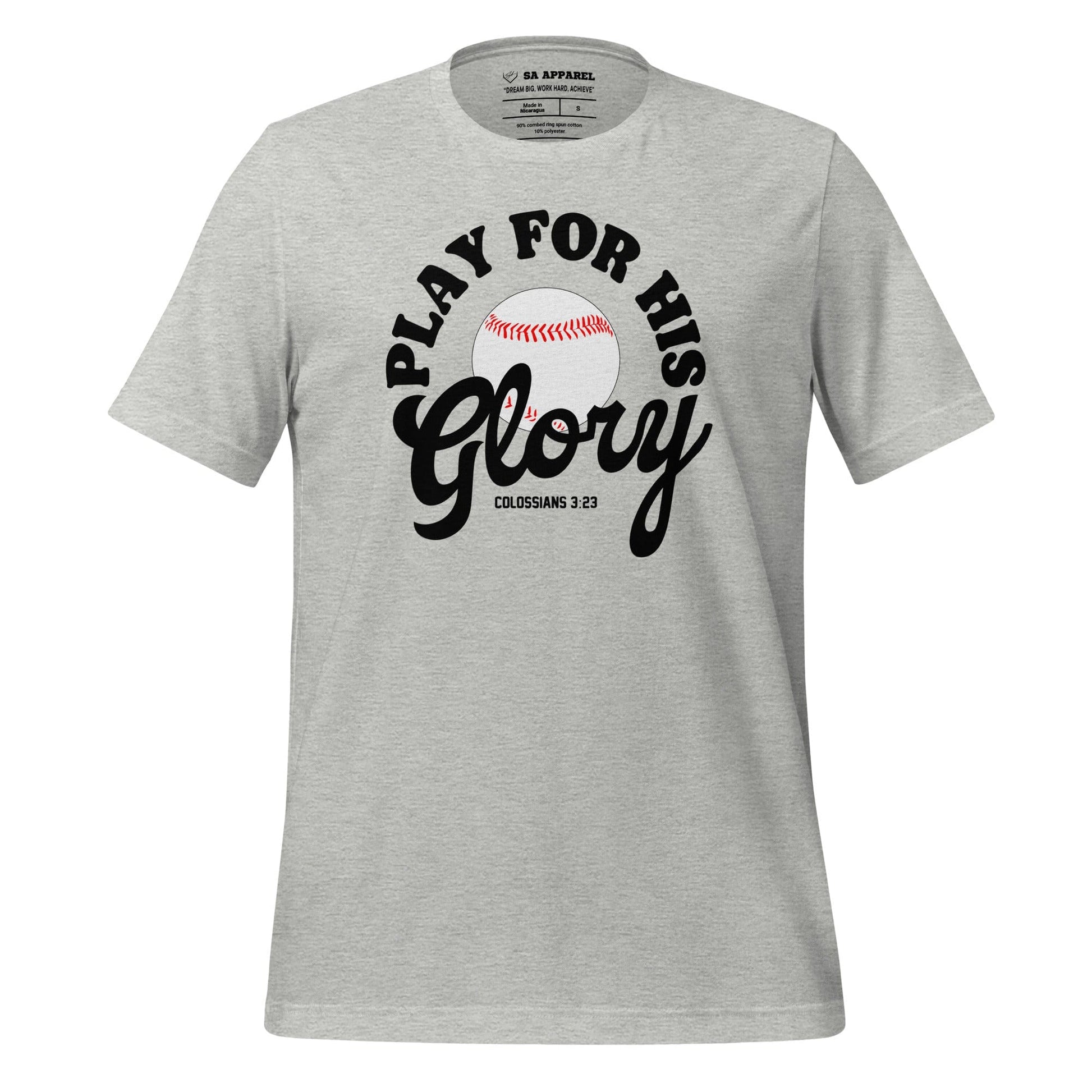 Play For His Glory Baseball - Adult Tee - SA Apparel