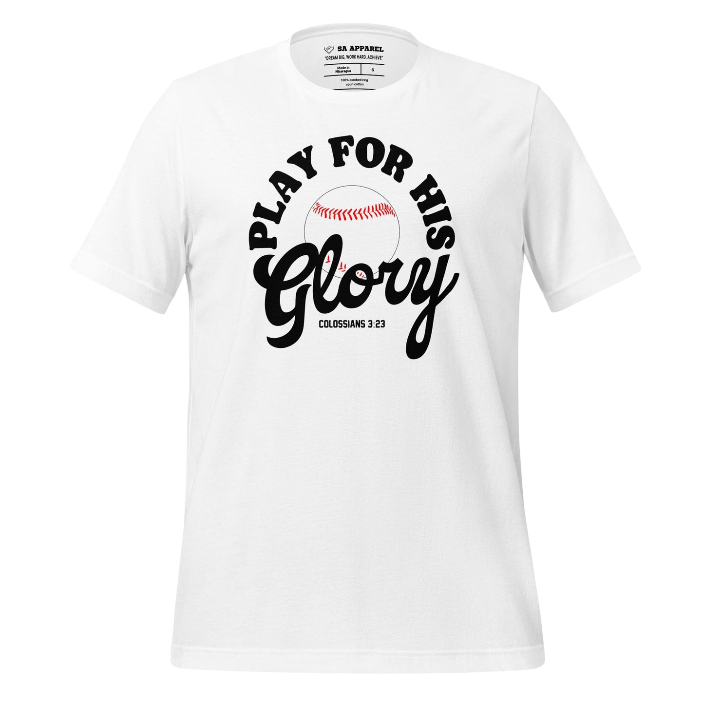 Play For His Glory Baseball - Adult Tee - SA Apparel