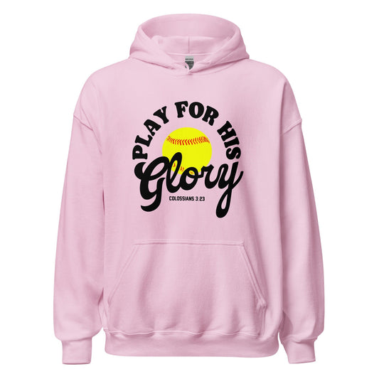 Play For His Glory Softball - Adult Hoodie - SA Apparel