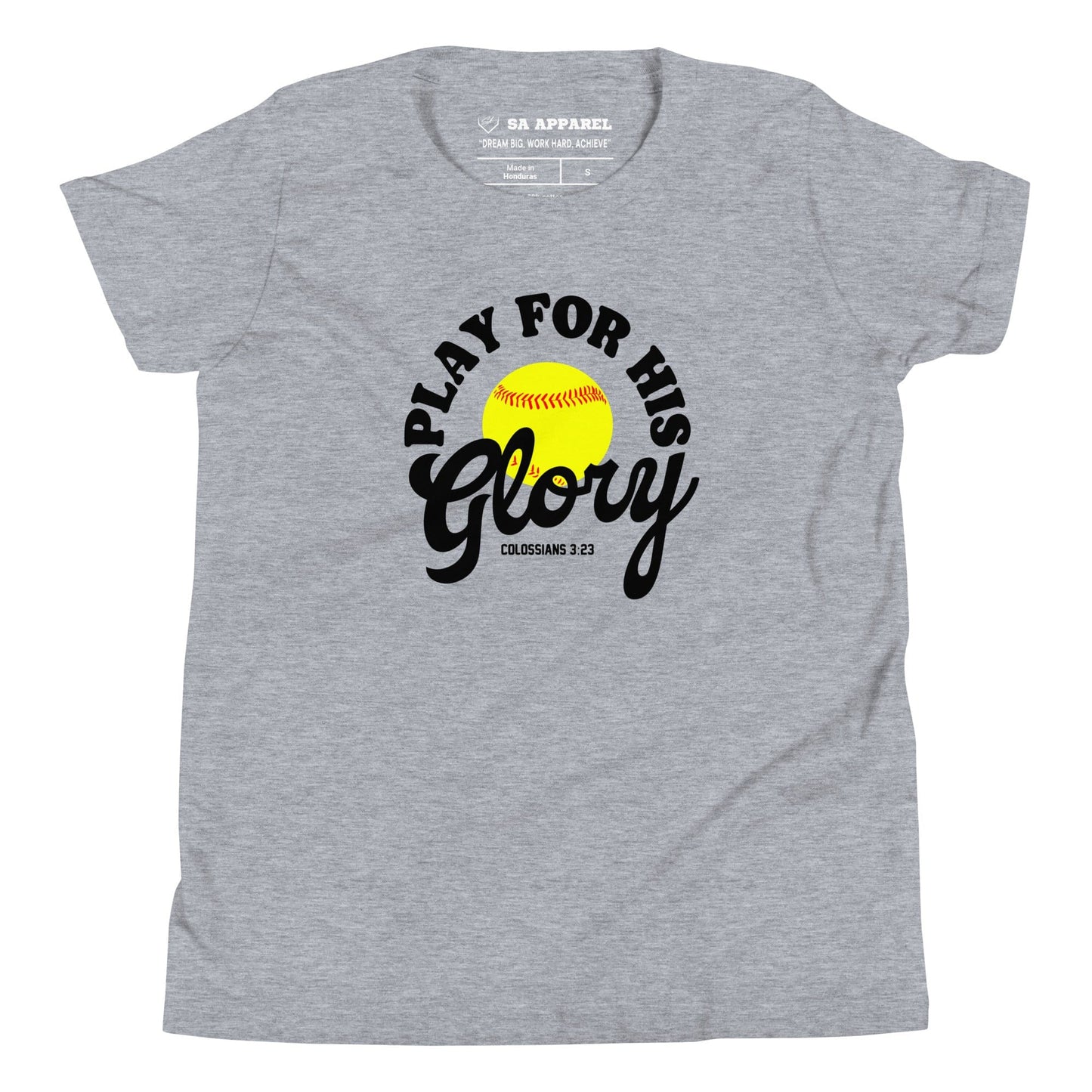 Play For His Glory Softball - Youth Tee - SA Apparel