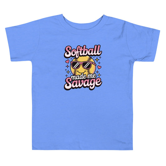 Softball Made Me Savage - Toddler Tee - SA Apparel