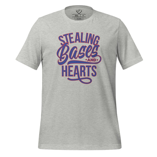 Stealing Bases And Hearts Blue - Adult Tee - SA Apparel